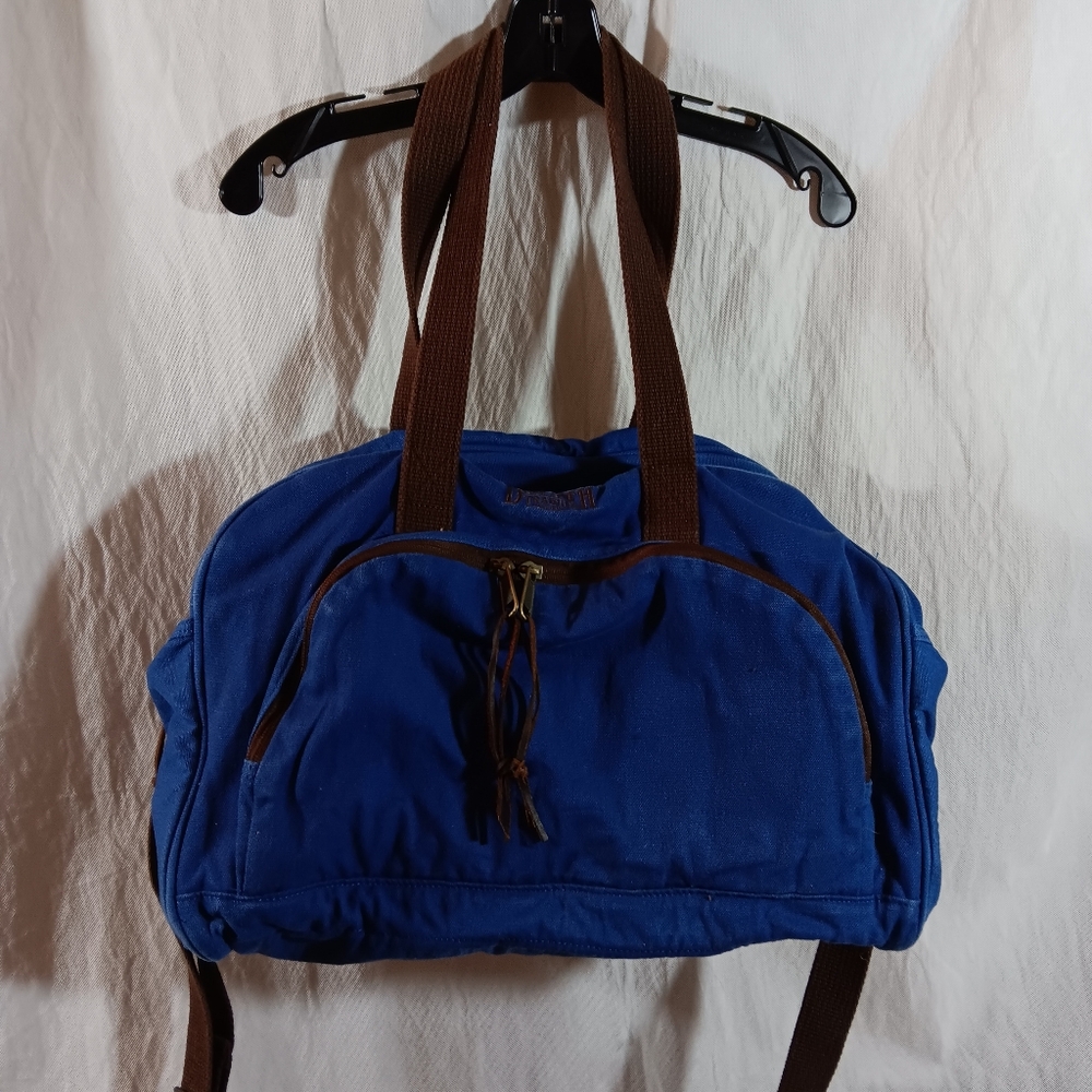 Duluth Trading Royal Blue Canvas Large Tote Duffel Bag Pockets